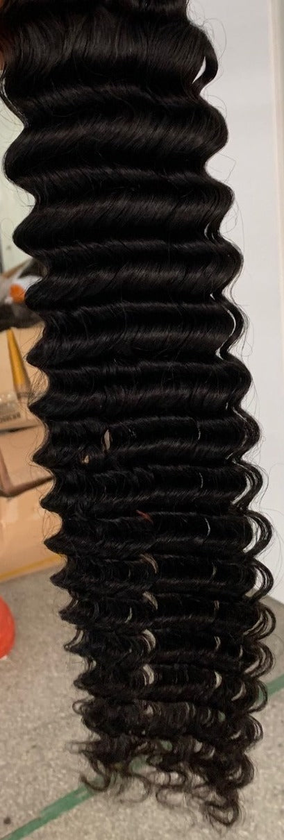 Loose Deep Wave 100% human hair bundle, natural black