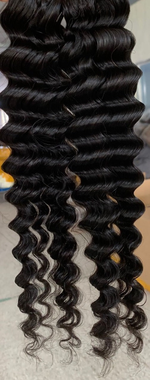 Loose Deep Wave 100% human hair bundle, natural black