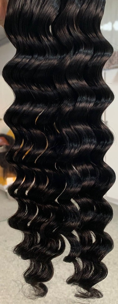 Loose Deep Wave 100% human hair bundle, natural black