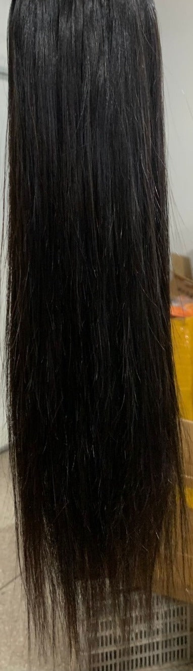 Straight 100% human hair bundle, natural black